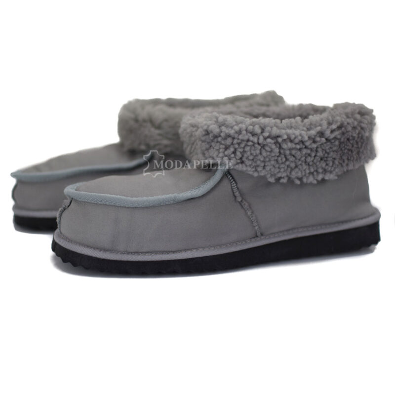 Pantofole in pelliccia chiuse di Kastoria mp425 grigio