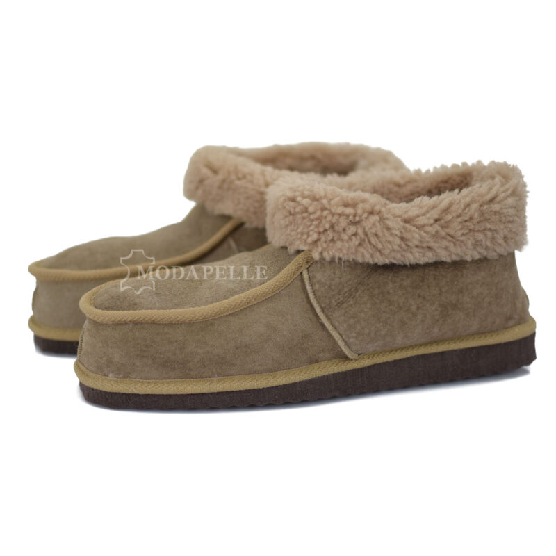 Pantofole in pelliccia chiuse di Kastoria mp419 beige scuro