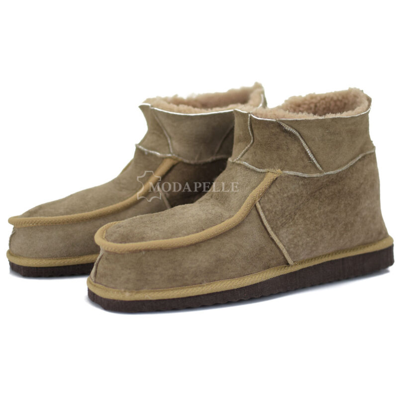 Pantofole in pelliccia chiuse di Kastoria mp419 beige scuro