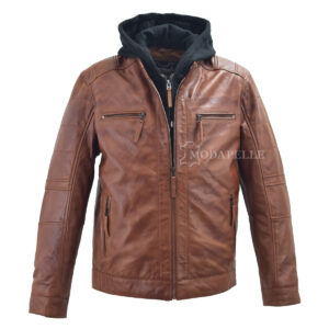 Lederjacke Robin Braun