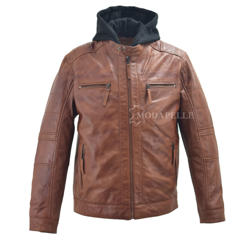 Lederjacke Robin Braun