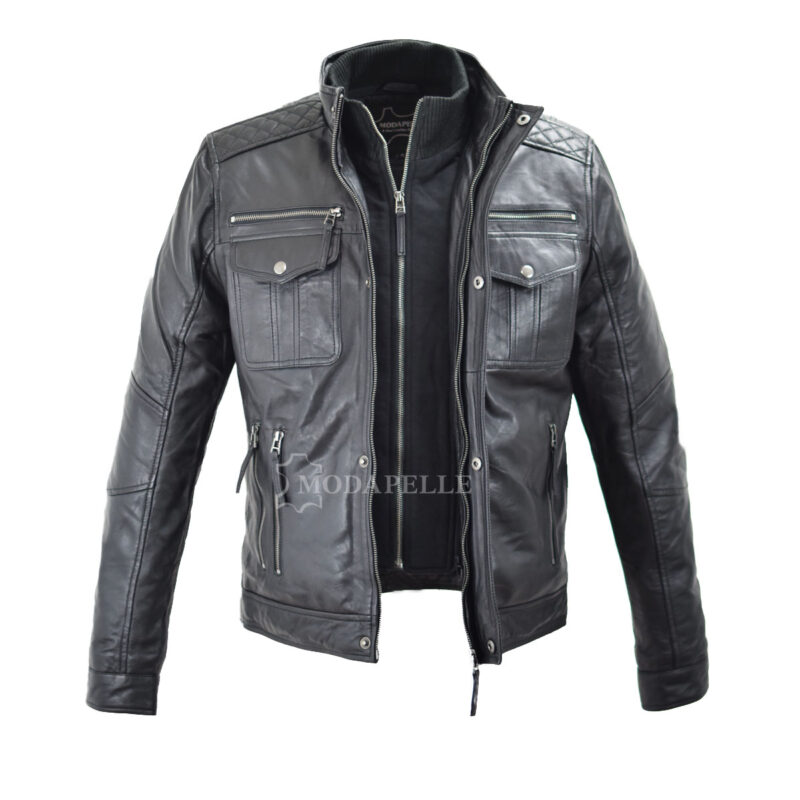 Leather jacket Salvatore black