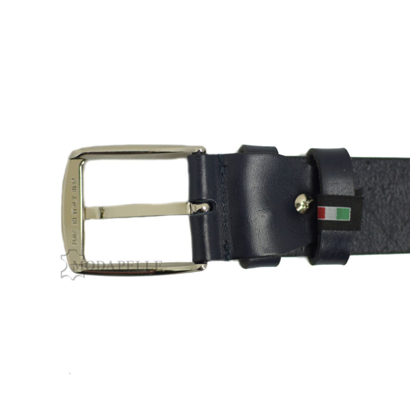 leather belt in blue color, made in Italy - Modapelle