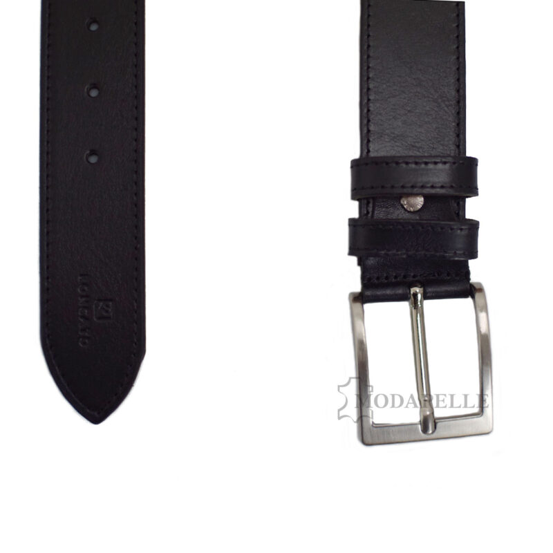 Leather belt in black color, made in Italy - Modapelle