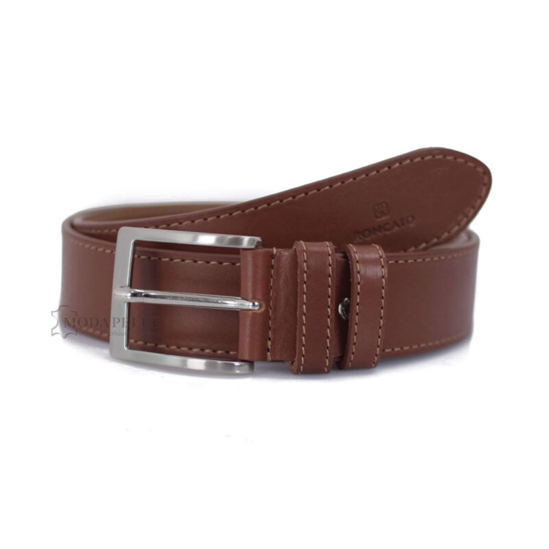 leather belt in brown color, made in Italy - Modapelle