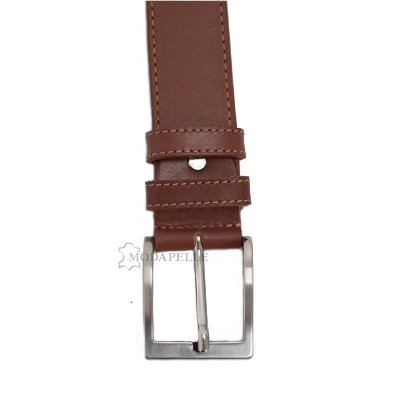 leather belt in brown color, made in Italy - Modapelle