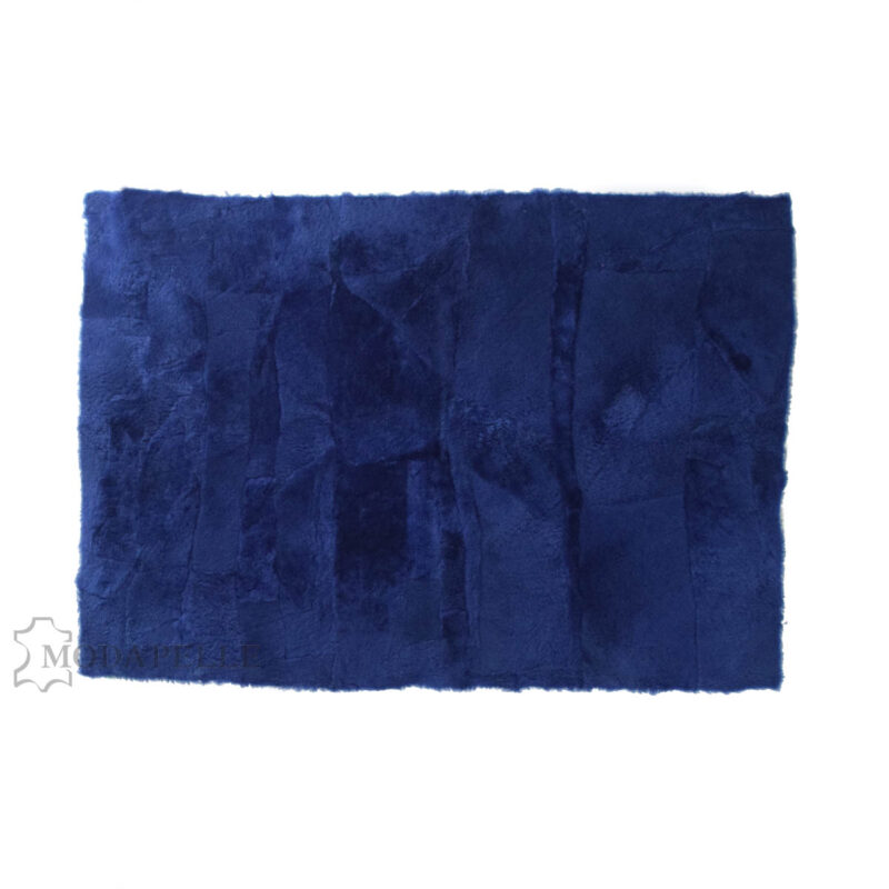 Δερμάτινο χαλί - μουτόν σε μπλε χρώμα