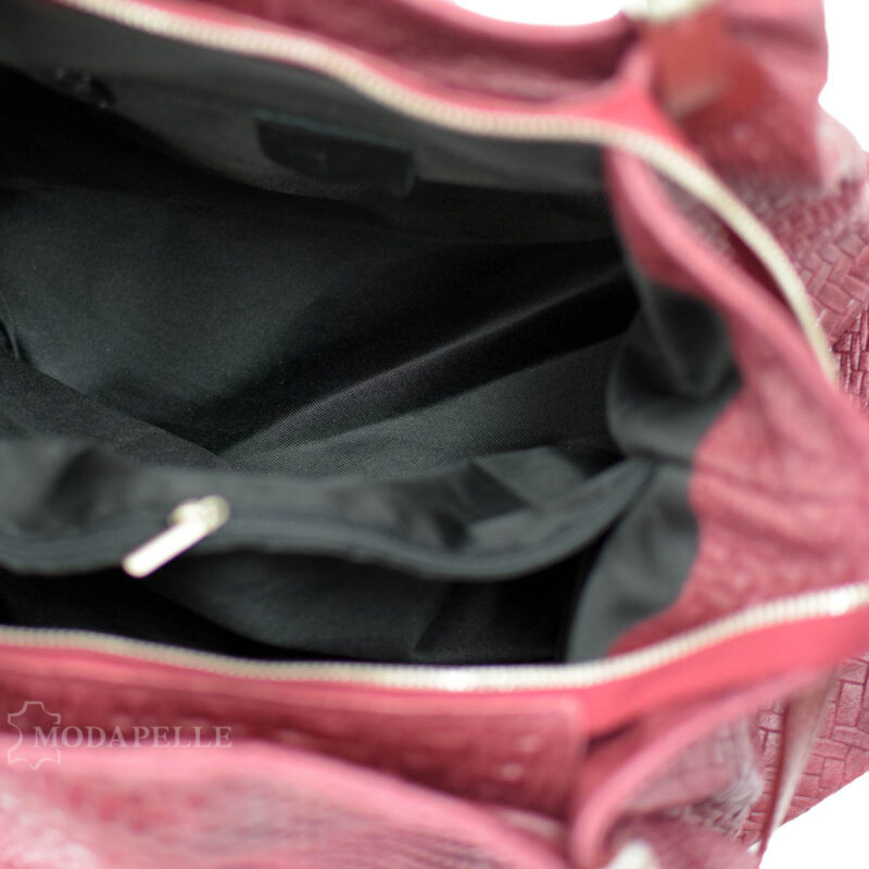 δερμάτινη τσάντα σε χρώμα μπορντό - made in Italy