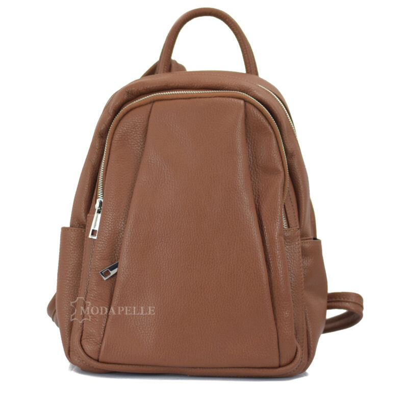 Leather backpack in tan color - made in Italy