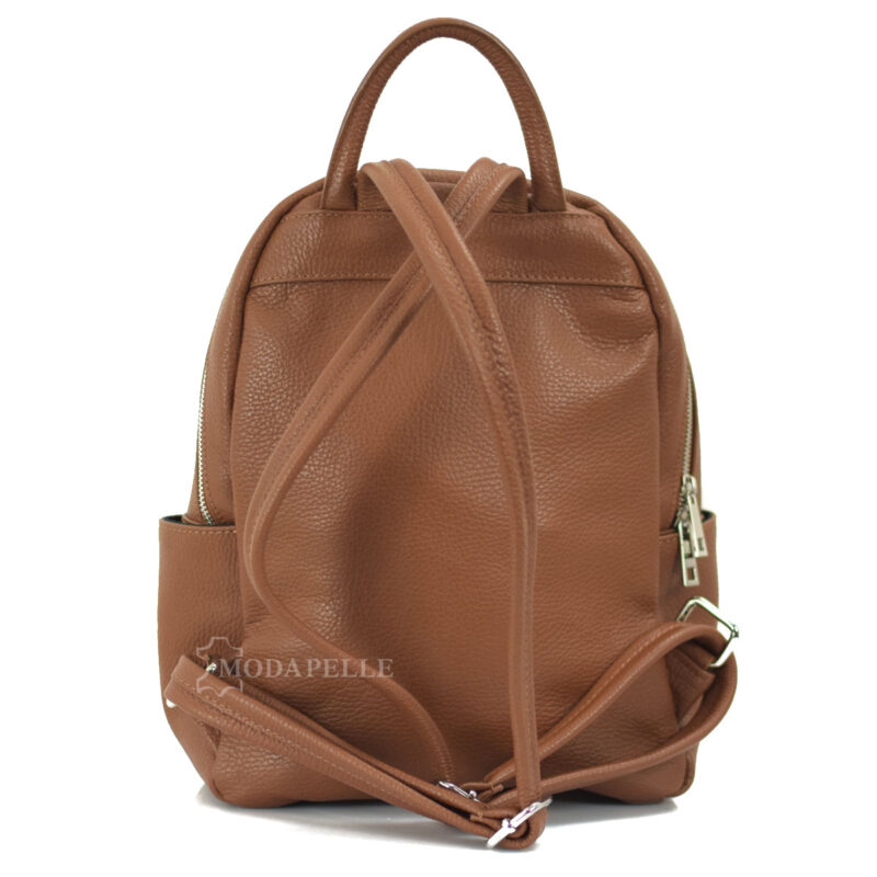 Leather backpack in tan color - made in Italy