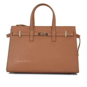 Leather bag in tan color - made in Italy