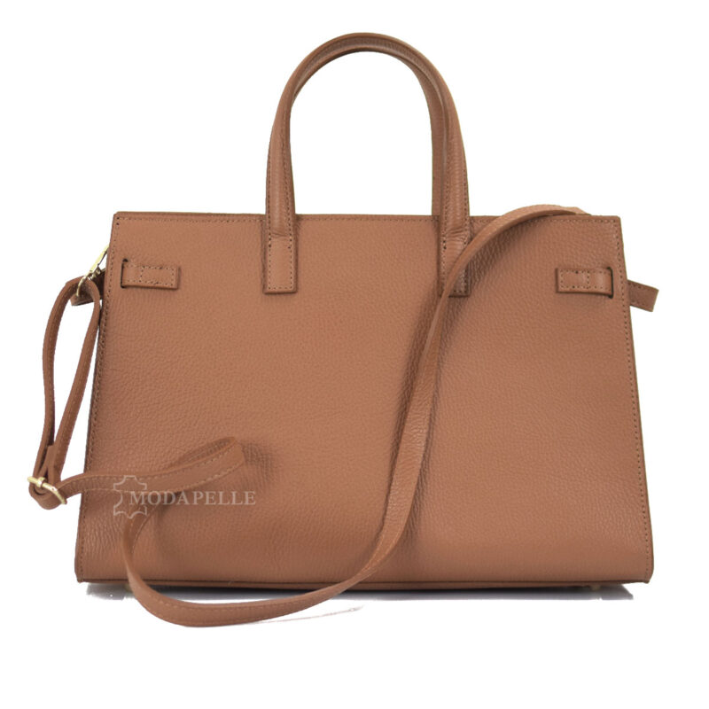 Leather bag in tan color - made in Italy