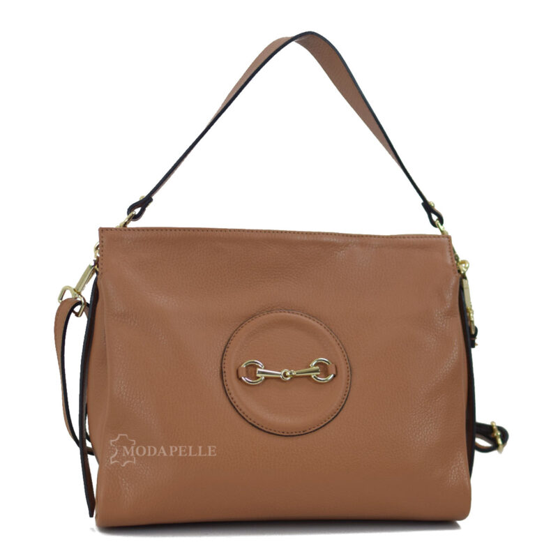 Leather bag in tan color - made in Italy