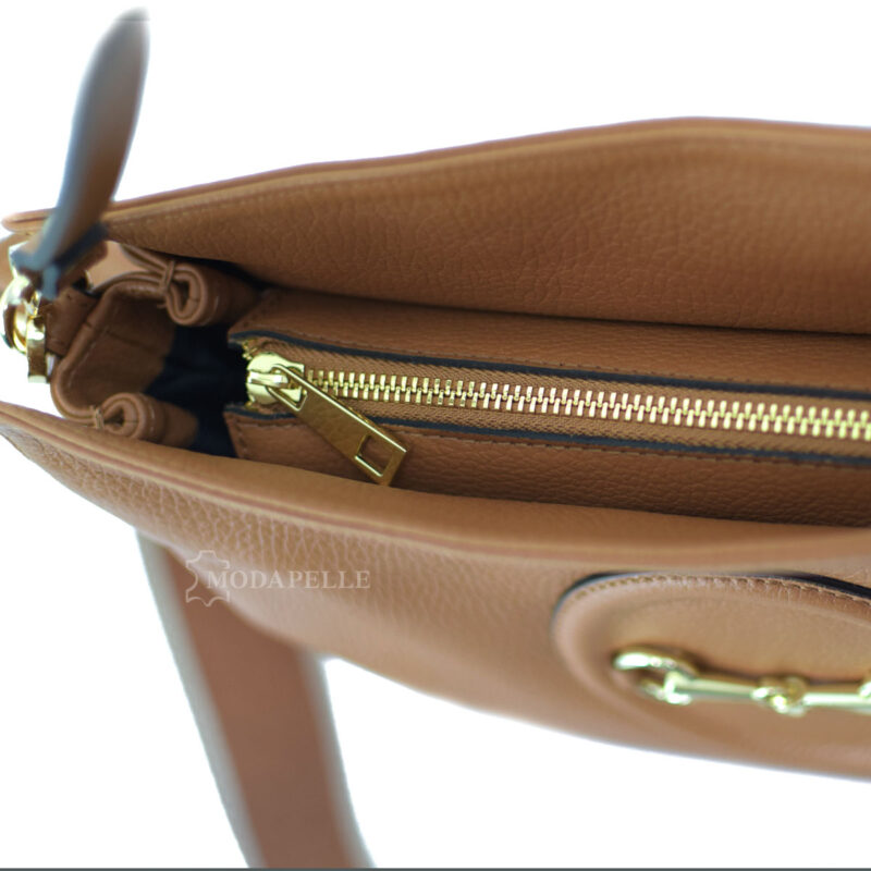 Leather bag in tan color - made in Italy