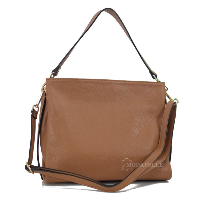 Leather bag in tan color - made in Italy