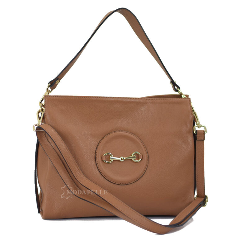 Leather bag in tan color - made in Italy