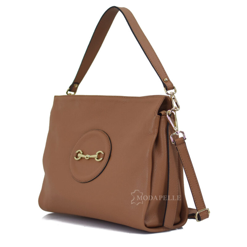 Leather bag in tan color - made in Italy