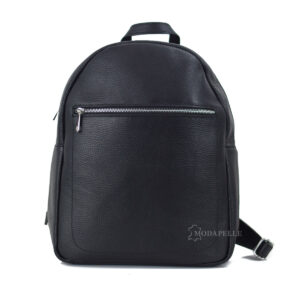 Leather backpack in black color - made in Italy