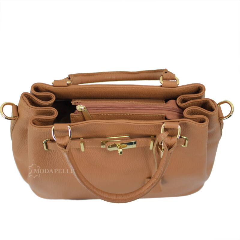 Leather bag in tan color - made in Italy