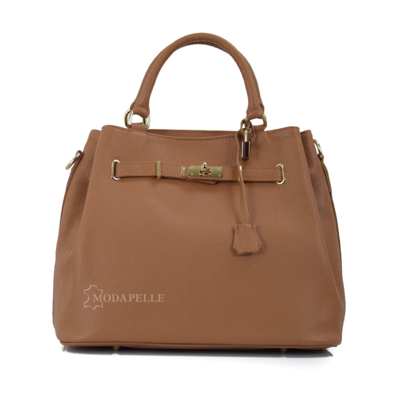 Leather bag in tan color - made in Italy