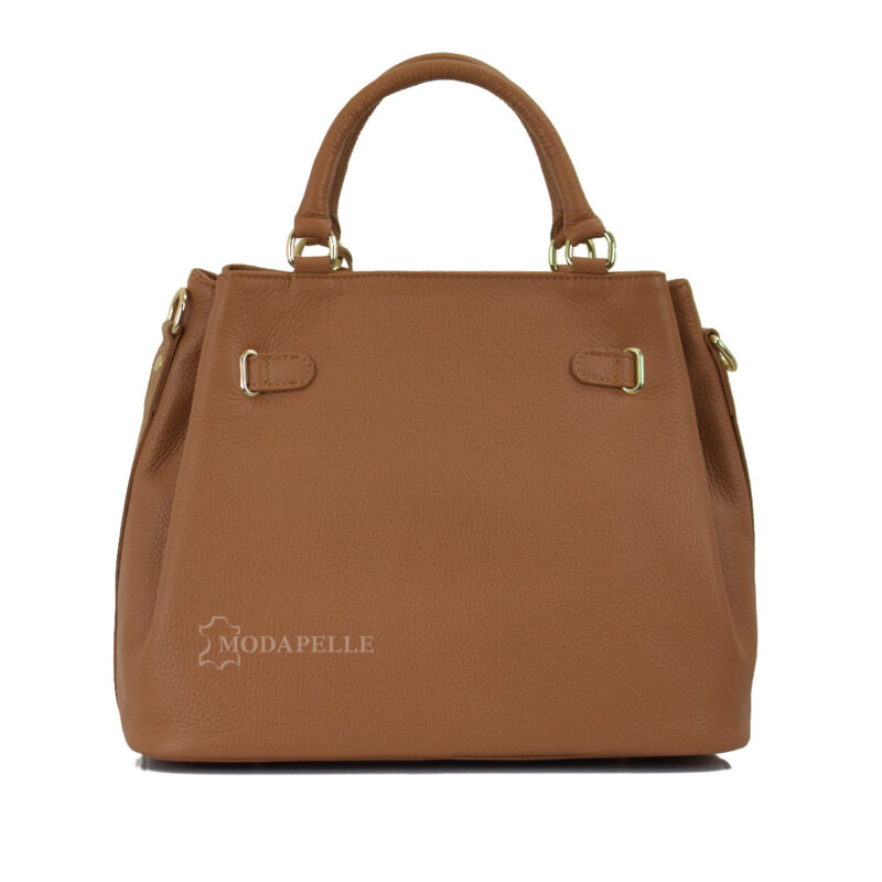 Leather bag in tan color - made in Italy