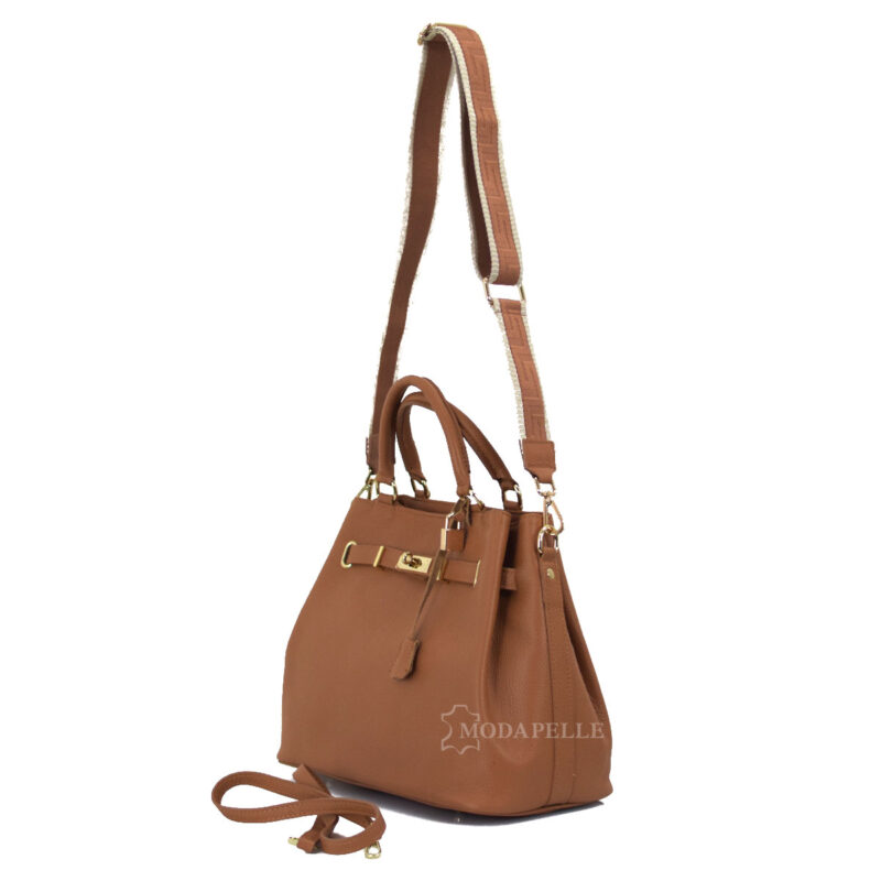 Leather bag in tan color - made in Italy