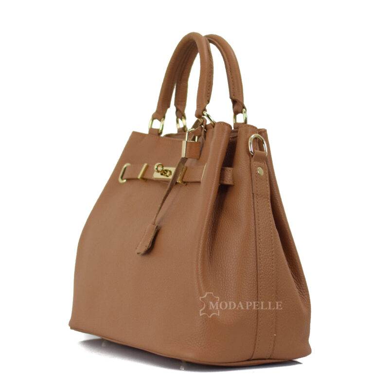 Leather bag in tan color - made in Italy