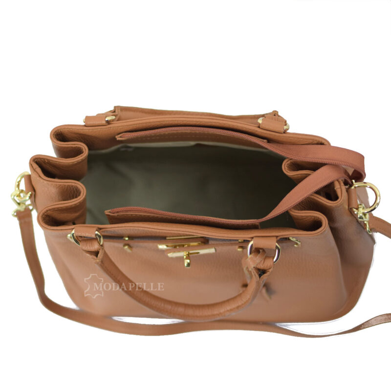 Leather bag in tan color - made in Italy