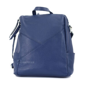 Leather backpack in blue color - made in Italy