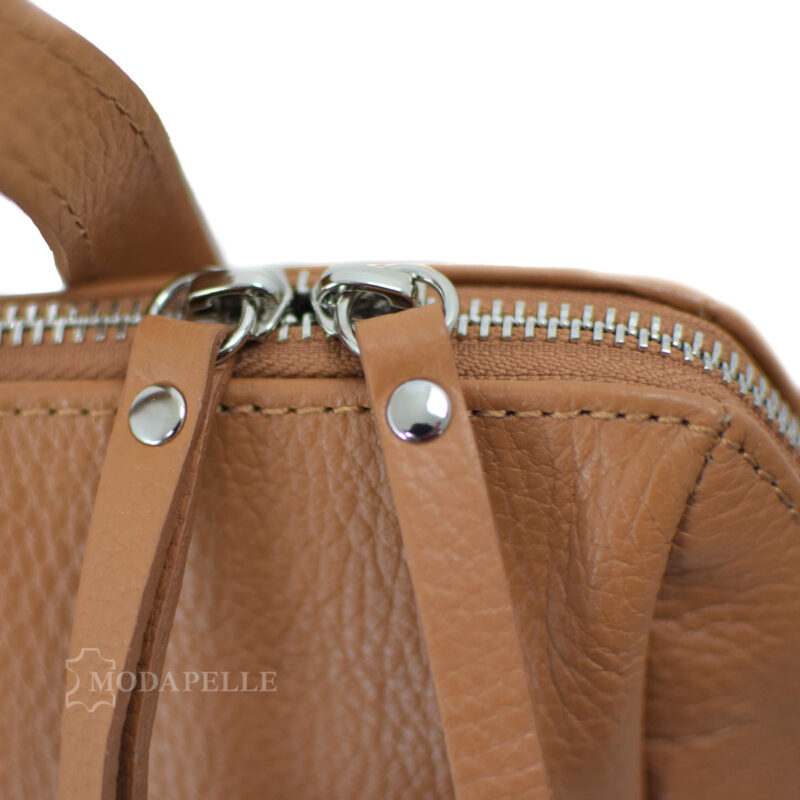 Leather backpack tan color - made in Italy