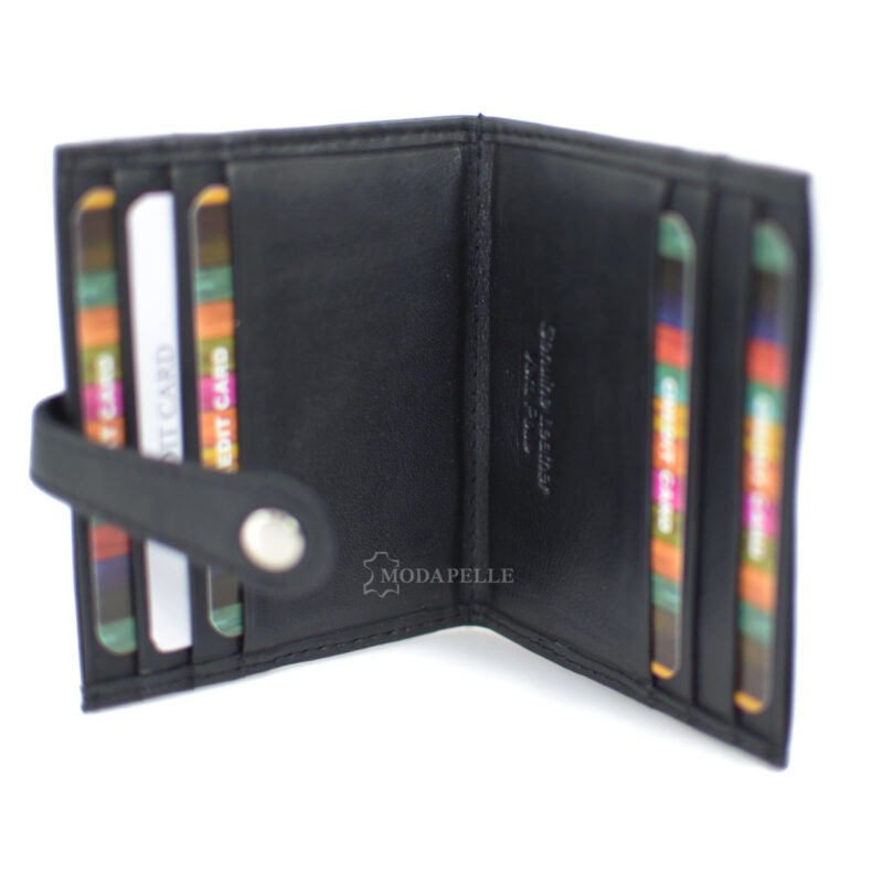 Leather card holder in black color