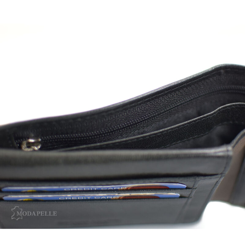 Lederbrieftasche mpw 3032 Schwarz Grau