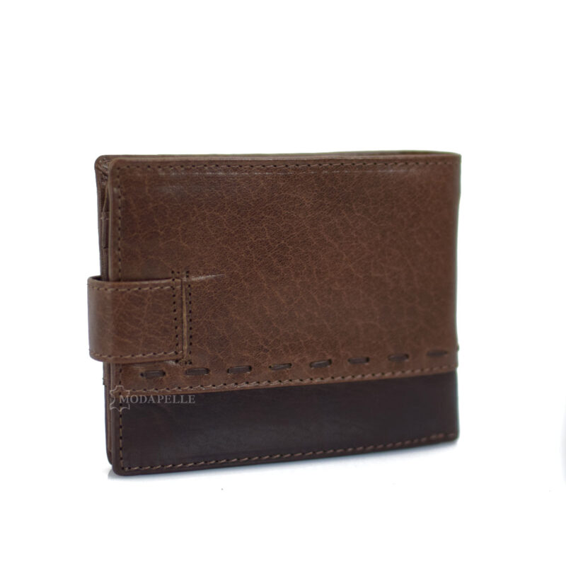 Leather men's wallet in brown tan color