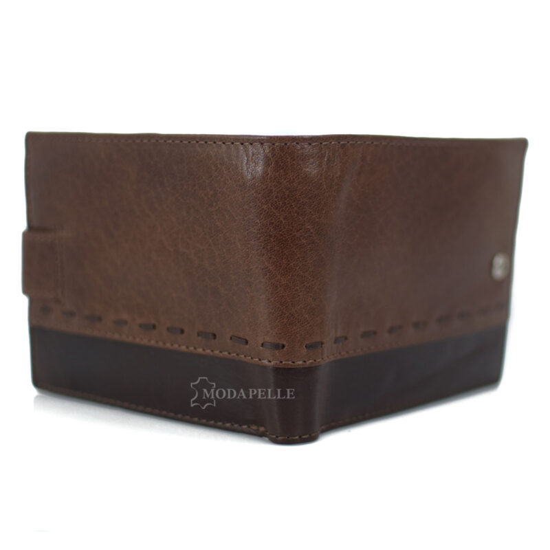 Leather men's wallet in brown tan color