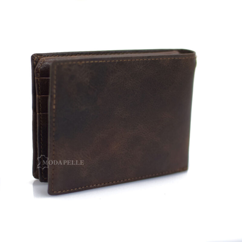 men's leather wallet with chain in brown color