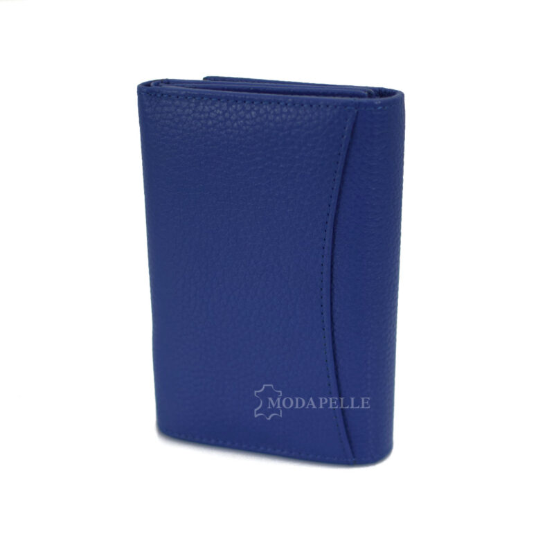 Women's leather wallet in blue color