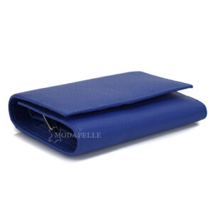 Women's leather wallet in blue color