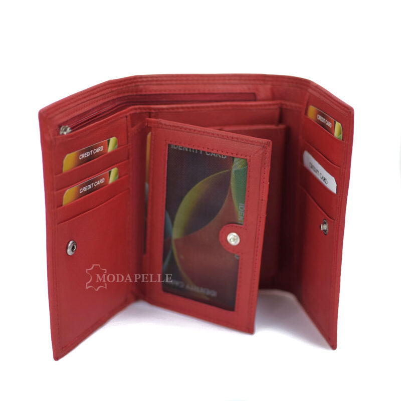 Women's leather wallet in red color