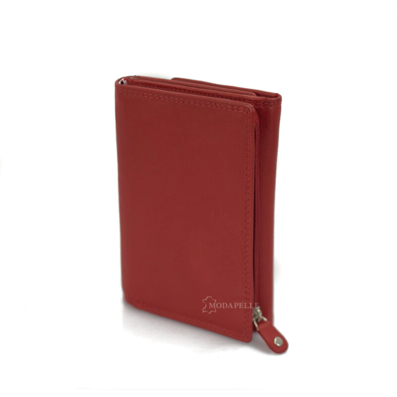 Women's leather wallet in red color