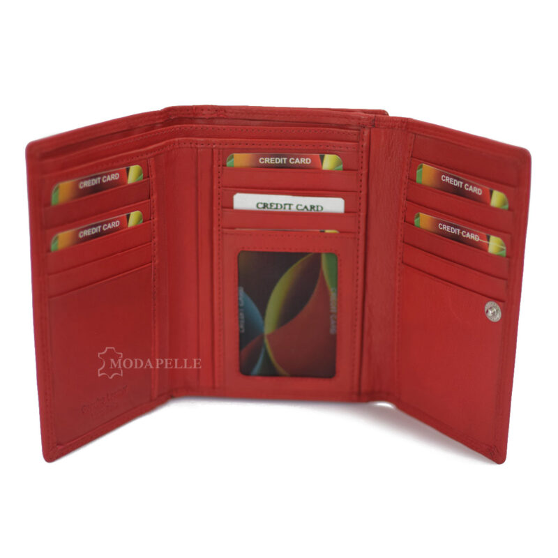 Women's leather wallet in red color