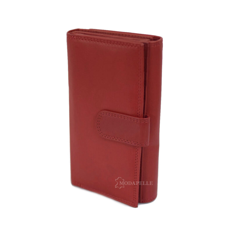 Women's leather wallet in red color