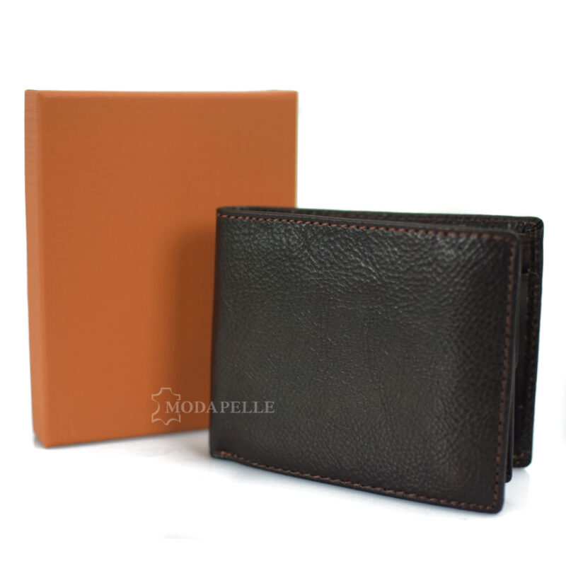 Men's leather wallet in brown color