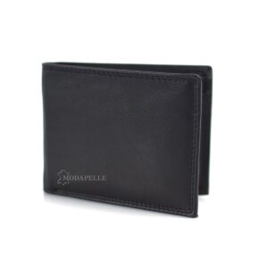 Men's leather wallet in black color