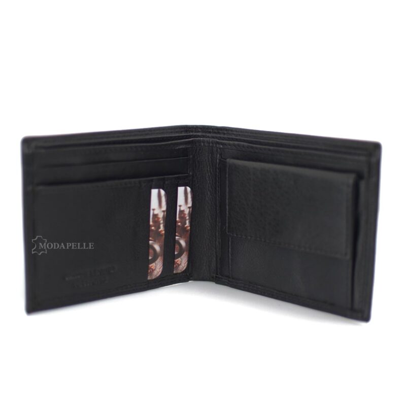 Men's leather wallet in black color