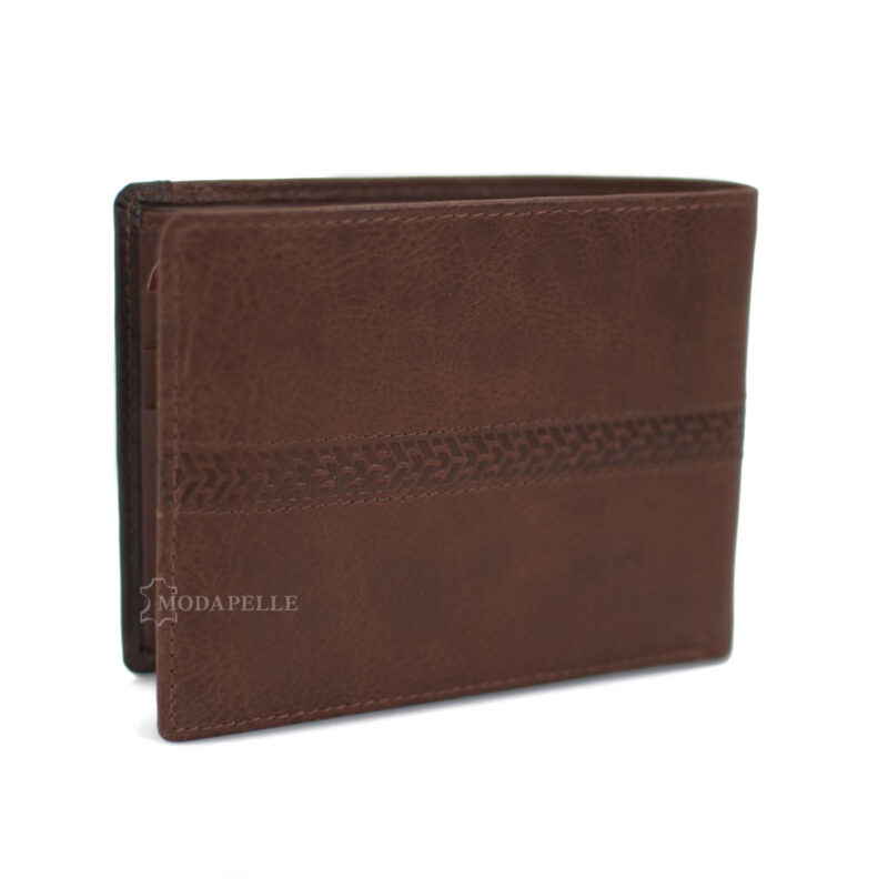 Leather men's wallet in tan color