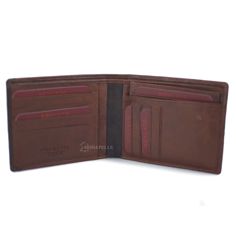 Leather men's wallet in tan color