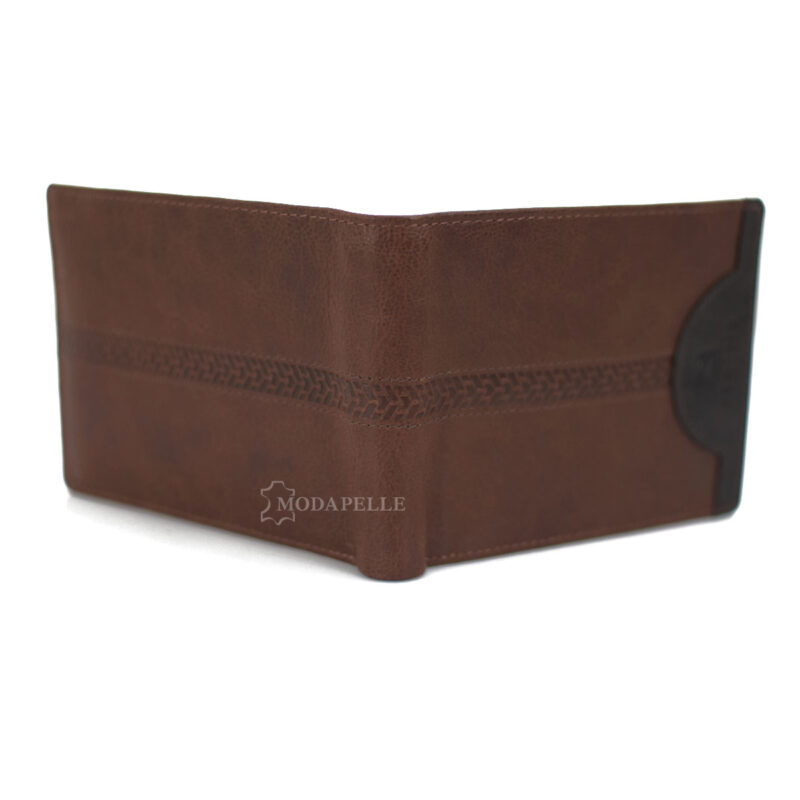 Leather men's wallet in tan color