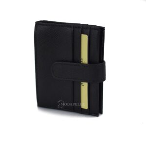 Leather card holder in black color