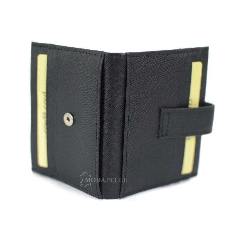 Leather card holder in black color