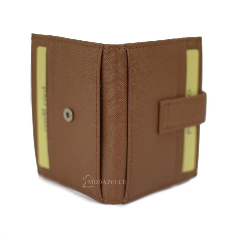 Leather card holder in tan color